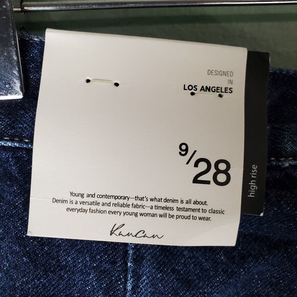 Kancan Womens Ultra High Rise Dark Wash Flat Front Wide Leg Denim Jeans Size 28 - Picture 4 of 7